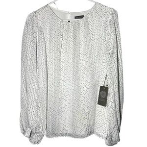 Loft White Polka Dot Women's Top